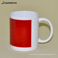 11oz Sublimation White Mug With Red Patch Color Changing Sunmeta in yiwu